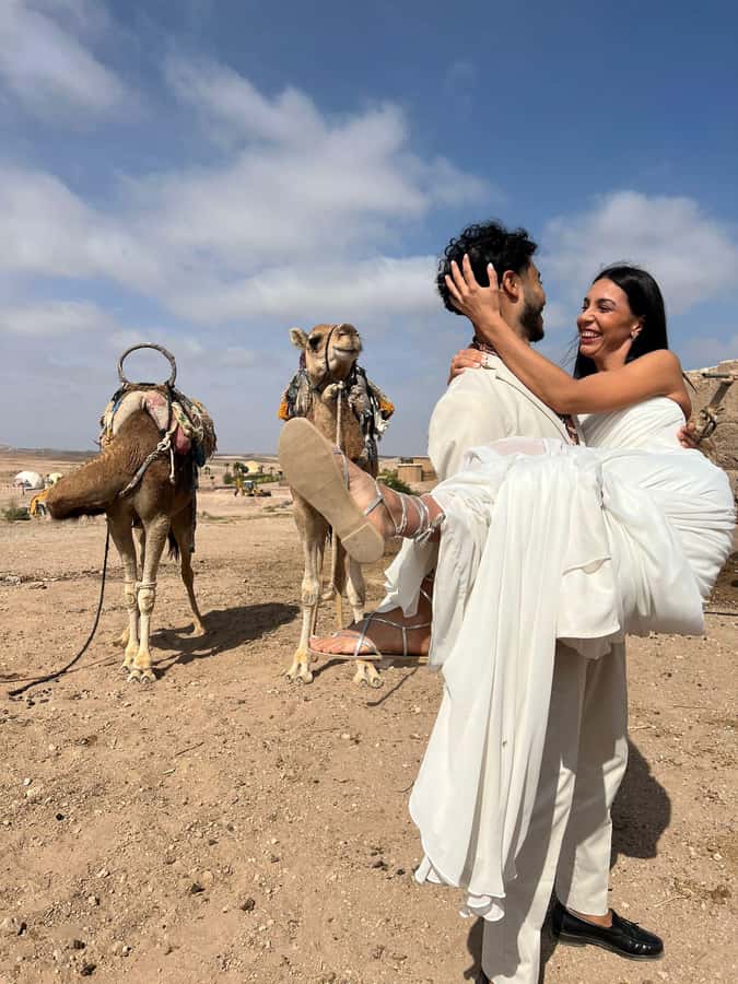 Agafay Desert Moroccan Luxury Wedding Ritual-Full Experience - A camel ride at sunset