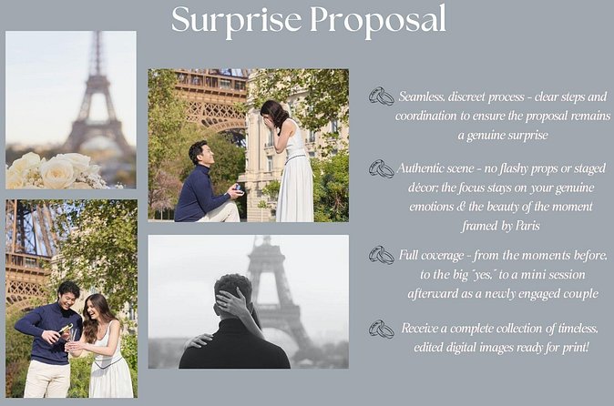 Eiffel Tower Surprise Proposal Engagement - Is $356.74 per person fair value?