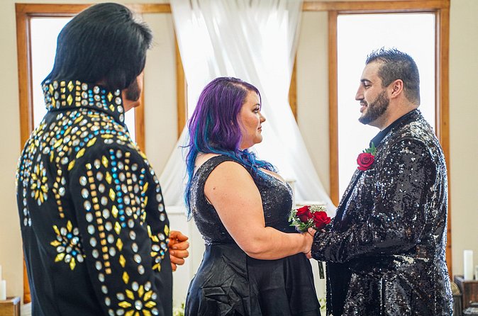 Elvis Wedding at The Little Vegas Chapel including Limousine Transportation - Three Elvis songs and a set of special vows