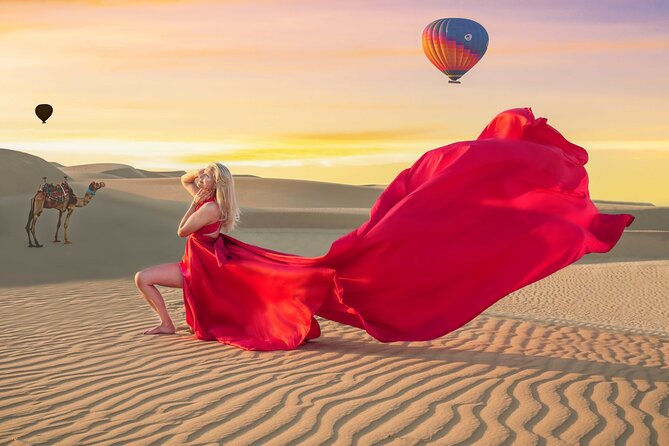 Flying Dress Photoshoot Dubai Solo, Couple and Group 3Hours - Getting dressed for the flying effect