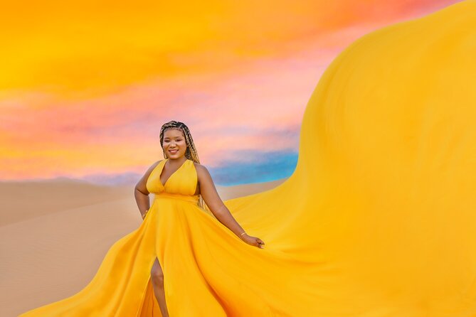 Flying dress photoshoot Dubai Solo, Couple and Group Session - Choosing among 18 dresses and colors