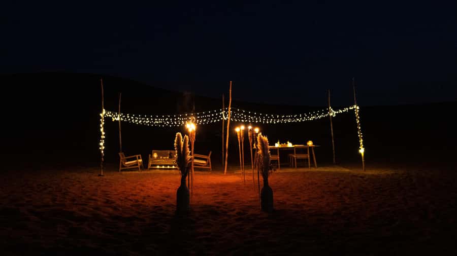From Dubai: Private Dinner in the Dunes in Mleiha - Key points at a glance
