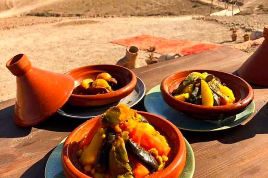 From Marrakech: Agafay Desert Sunset Dinner with Live Show - Learning about argan oil at a women’s cooperative
