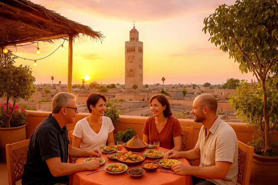 From Marrakech: Rooftop Dinner & Romantic Medina Views - Live music and traditional performances