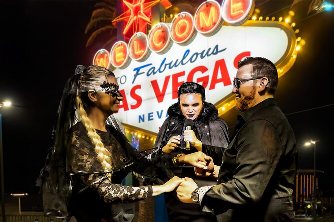 Goth Wedding or Vow Renewal at Vegas Sign with Props and Photos - Meeting Your Officiant at 5100 Las Vegas Boulevard