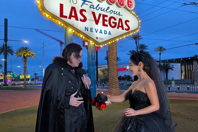 Goth Wedding or Vow Renewal at Vegas Sign with Props and Photos - Props, Accessories, and Your Own Ceremony Style