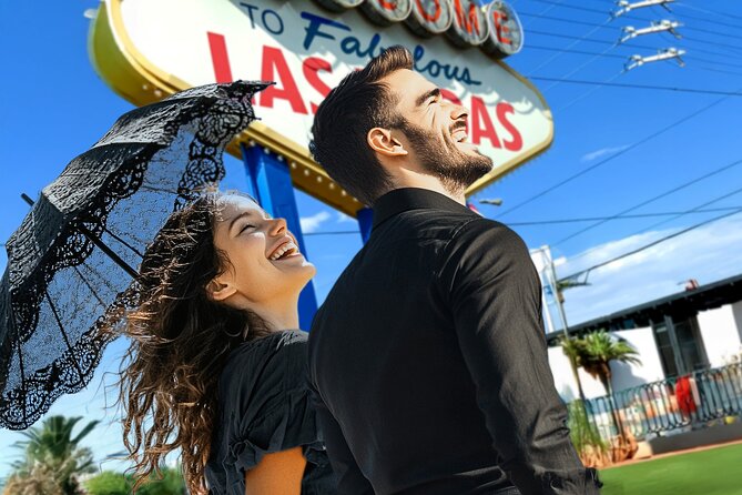 Goth Wedding or Vow Renewal at Vegas Sign with Props and Photos - The North Side Ceremony and Its Handfasting Ritual