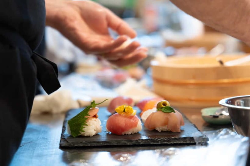 Kyoto: Enjoy Sushi & Market Tour! Best for Family & Couple! - Making vinegar rice, nigiri, temari, and temaki