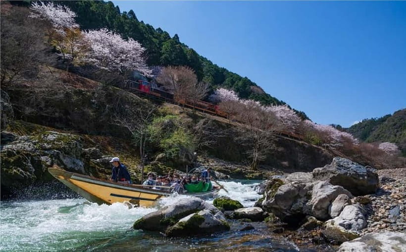 Kyoto Hozugawa River Boat Sagano Romantic Train Tour - Arriving in Arashiyama