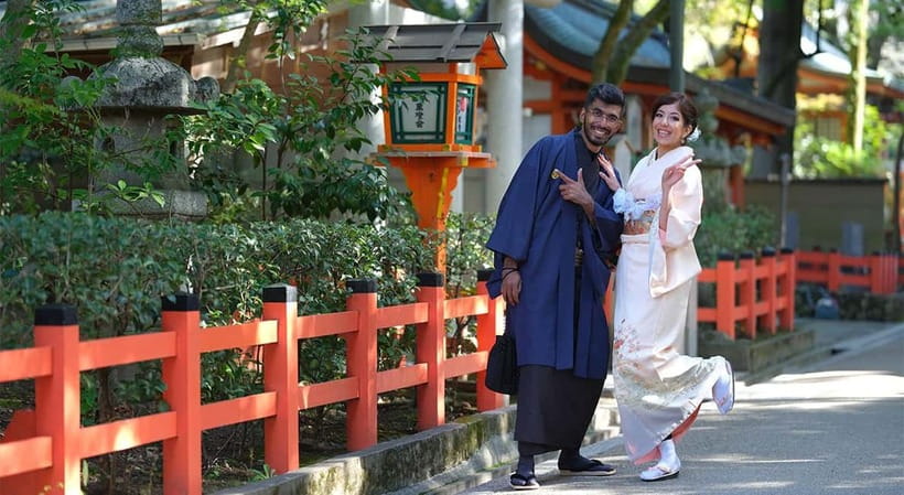 Kyoto Kimono Rental mimosa ｜Kimono/Yukata Rental Couple Plan - Yukata season and colder months