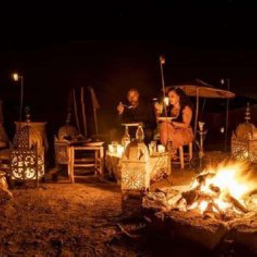 Marrakech: Agafay Desert Magic Sunset Dinner & Live Show - What dinner includes, and what it is like