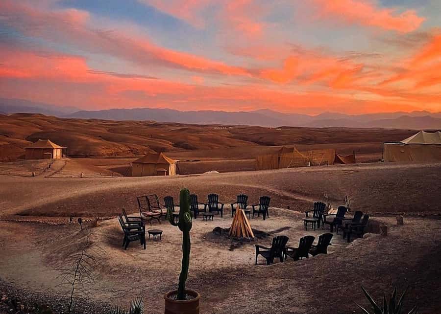 Marrakech: Sunset Dinner in Agafay Desert with Camel Ride - Berber music and the final fire show