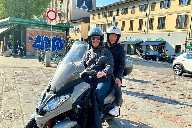 Milan Vespa Adventure: Private Tour for Couples and Friends - Porta Nuova and Milan’s tree-covered towers