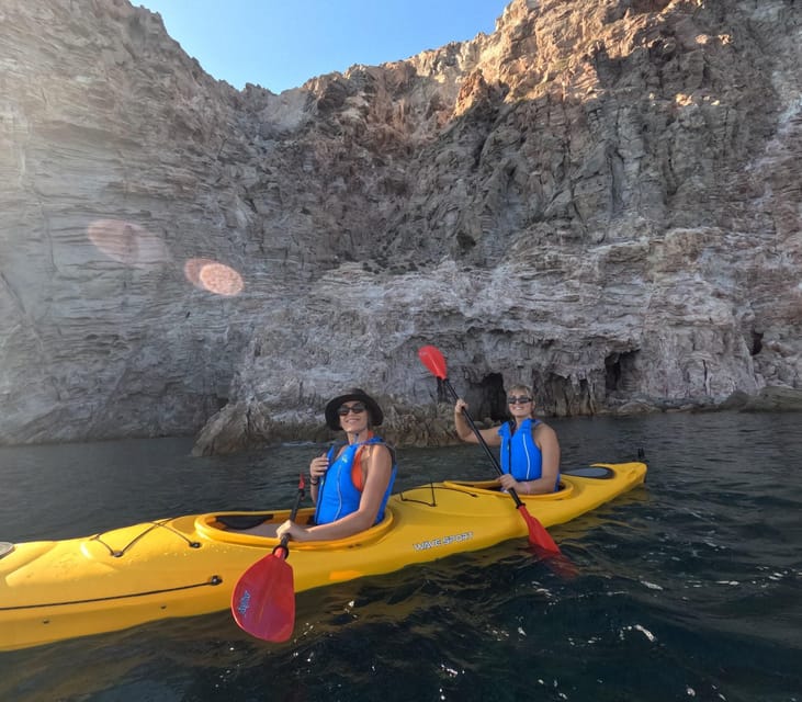 Milos: Romantic Semi Private Sunset Kayaking Tours - The paddle toward Papafragas Caves