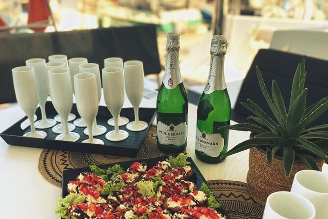 Panormo: Luxury Sunset Catamaran Cruise Sushi & Open Bar - Setting Sail from Panormo with Prosecco