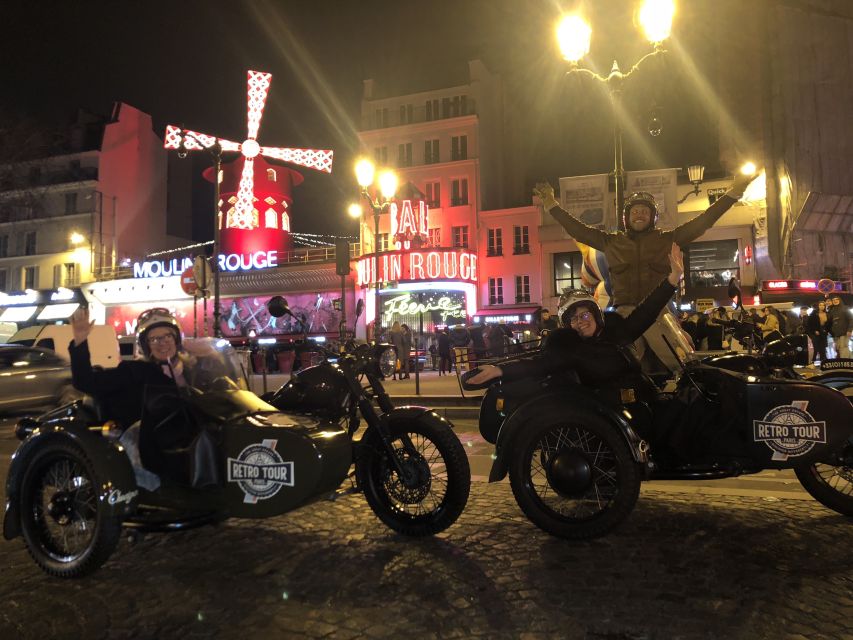 Paris: Romantic Sidecar Tour by Night with Champagne - Opera, Moulin Rouge, and the city center