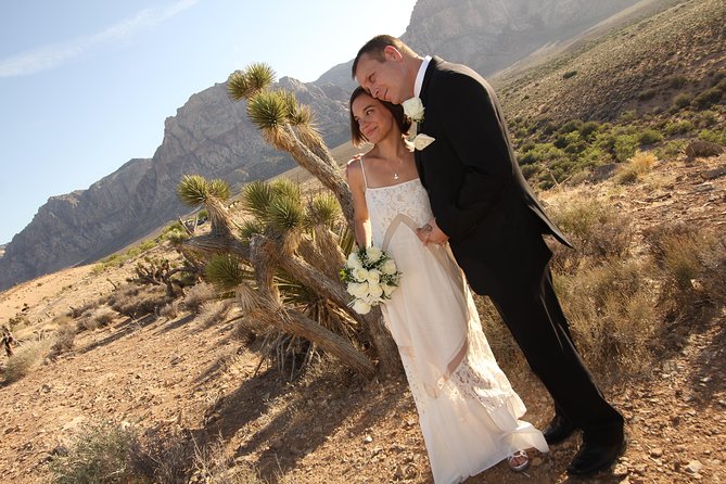 Red Rock Canyon Wedding by Private Limousine - The ceremony is brief, personal, and outdoors
