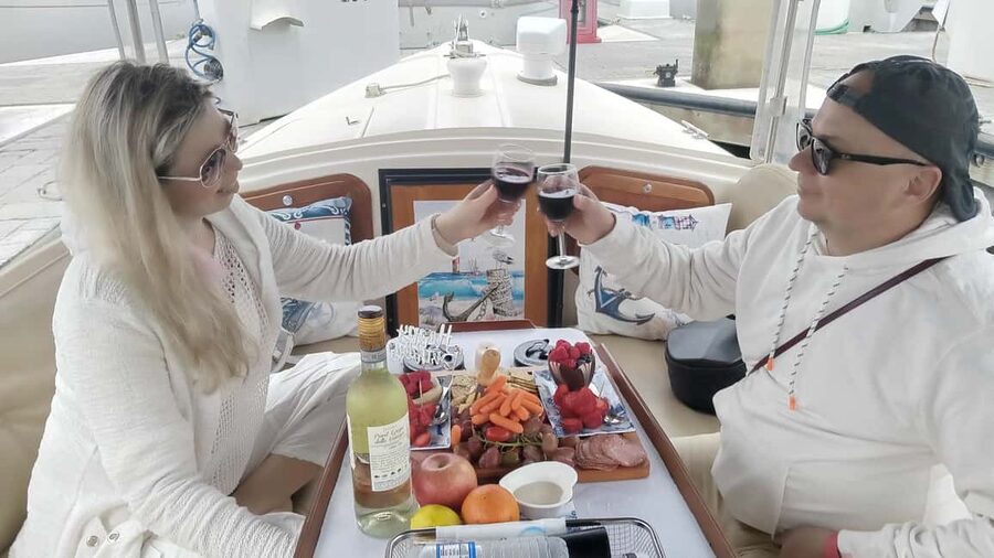 Romantic Boat Cruise with Wine & Cheese or Surprise Dinner - Watching yachts, homes, and the sunset