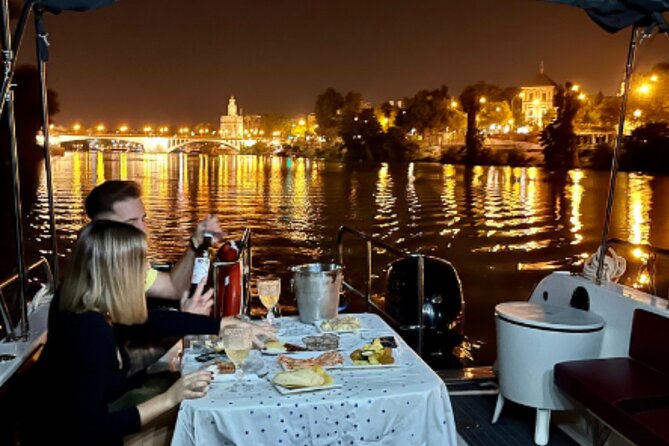 Romantic boat ride 90 min with Möet Chandon - Palacio de San Telmo and the city’s grand style
