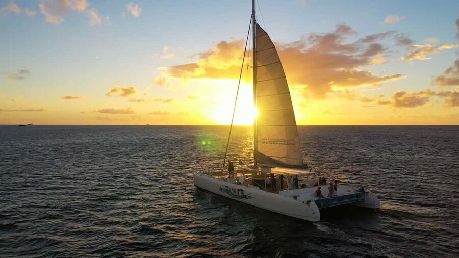 Romantic Caribbean Sunset Cruise - Setting sail from Rodney Bay at sunset