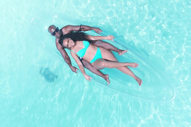 Romantic Clear Kayak Drone Photoshoot for Couples Turks & Caicos - Posing with Gene, DJ, or Jean
