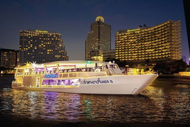 Romantic Sunset The Planet Cruise with Bangkok Night Views - The Grand Palace and Wat Phra Kaew from the water
