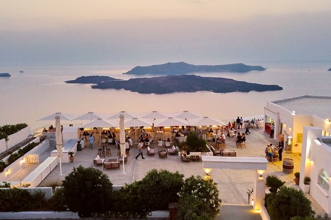 Santorini Private Romantic Tour with Dinner & Wine Tasting - Santo Wines: four pours with a serious view