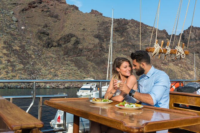 Santorini Sunset Dinner Cruise Including Nea Kameni Visit - Nea Kameni: volcanic ground and a short hard climb