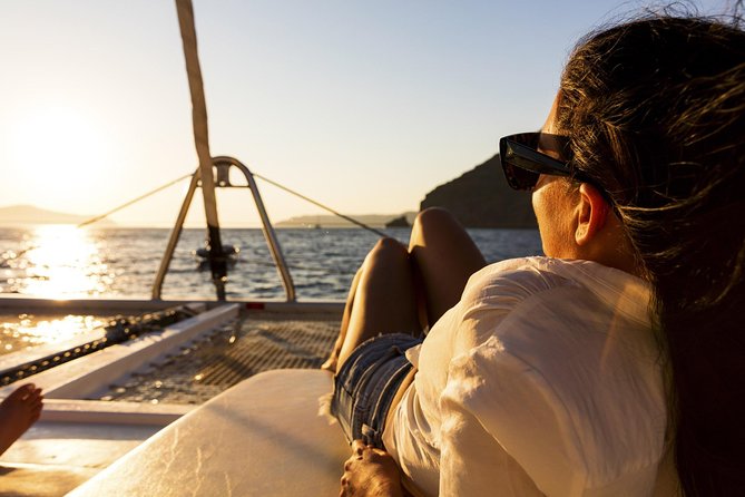 Shared Catamaran Romantic Sunset Cruise from Santorini via Volcano - Oia sunset from the sea