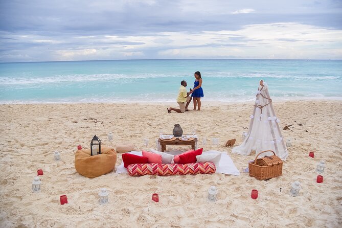 Sunset Beach Proposal - Champagne and strawberries, not a full meal