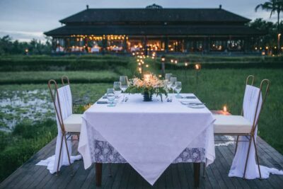 Romantic Dinner among the Rice Fields