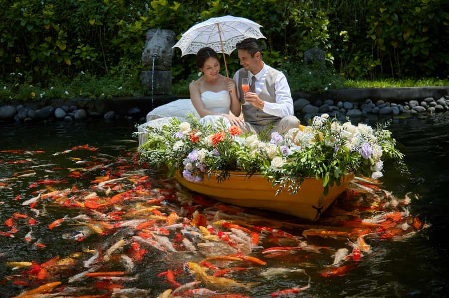 Ubud: The Original Koi Fish Yellow Boat Photo Moment - What this Ubud experience really is
