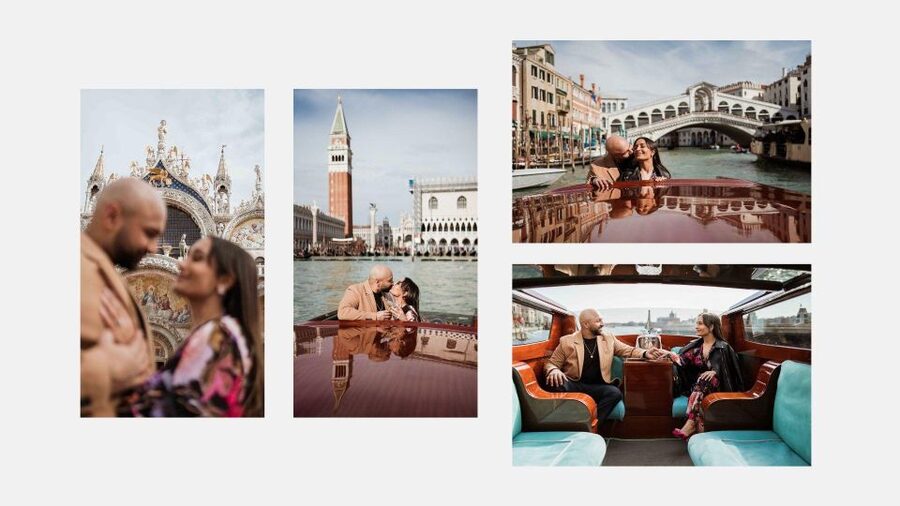 Venice: Elegant couple photos on your vacation - Choosing extra locations and a hotel setting