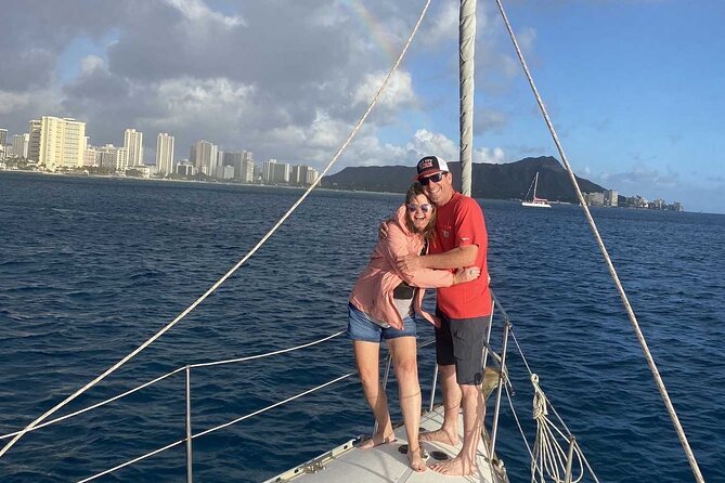 Waikiki private Day Tour and Sunset sail for couples - Sailing toward Diamond Head at sunset